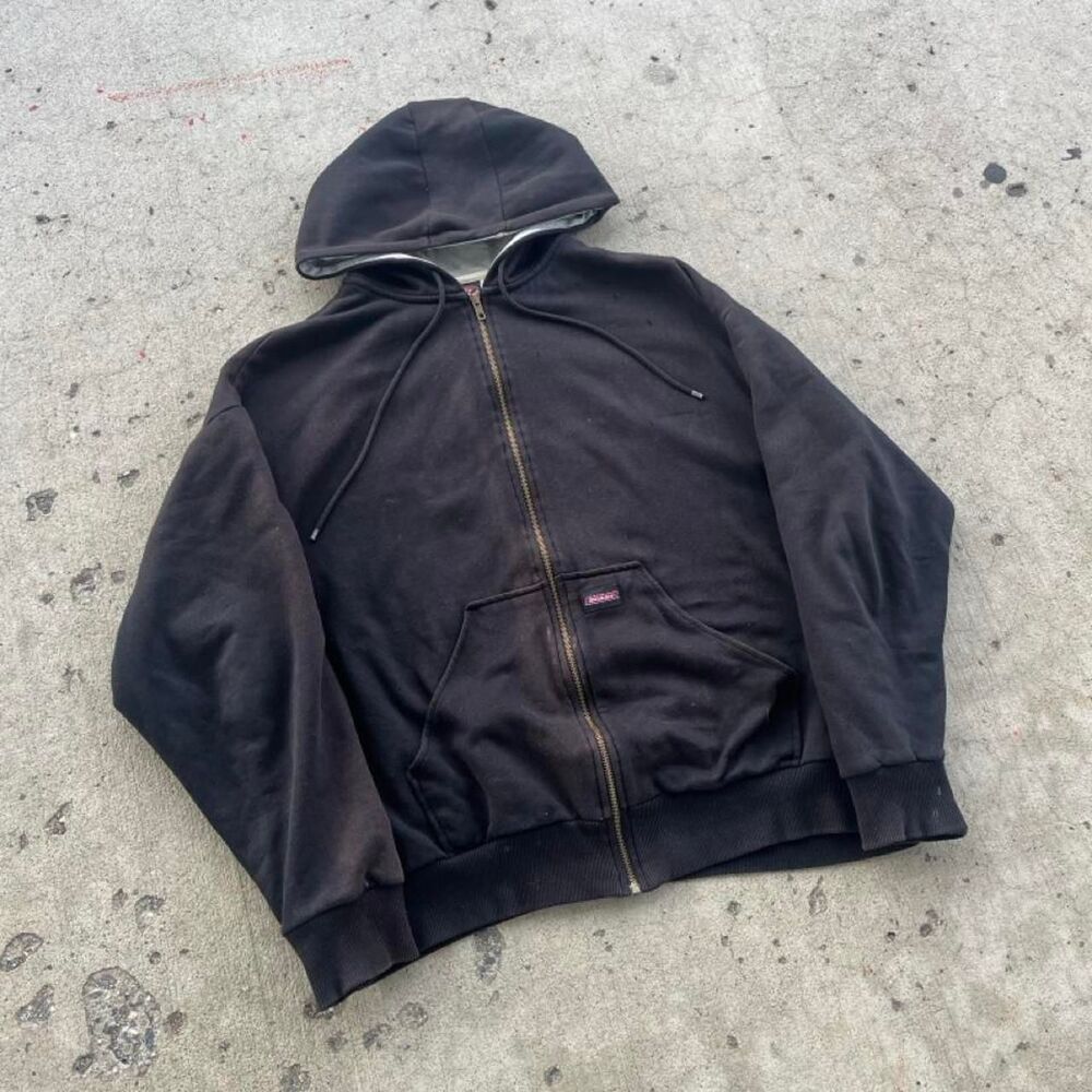 Vintage Dickies Thermal Lined Faded Streetwear Y2K Zip Up Hoodie